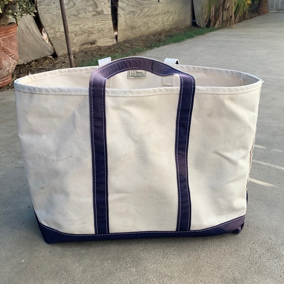 L.L. Bean Bags Vintage Ll Bean Canvas Boat Tote Bag Poshmark